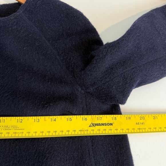 Boden Navy Wool Mohair Mid-Length Coat 2 - Picture 8 of 9